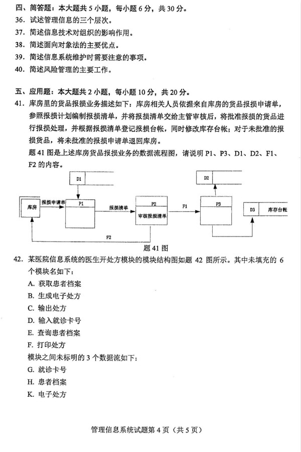 2019年4月自学考试管理信息系统真题(图2)